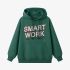 Dark Green Letters Print Hoodie GM8812-102