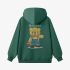 Dark Green Cartoon Print Hoodie GM8812-103