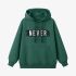 Dark Green Letters Print Hoodie GM8812-105