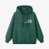 Dark Green Letters Print Hoodie GM8812-124