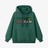 Dark Green Letters Print Hoodie GM8812-128