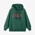 Dark Green Letters Print Hoodie GM8812-162