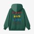 Dark Green Letters Print Hoodie GM8812-163