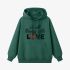 Dark Green Letters Print Hoodie GM8812-173