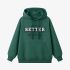 Dark Green Letters Print Hoodie GM8812-175