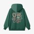 Dark Green Letter Graphic Hoodie GM8812-196