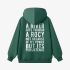 Dark Green Letter Graphic Hoodie GM8812-224