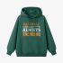 Dark Green Letter Graphic Hoodie GM8812-232