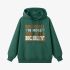 Dark Green Letter Graphic Hoodie GM8812-233