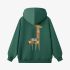 Giraffe Geometric Graphic Dark Green Hoodie GM8812-253