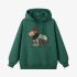 Lion Geometric Graphic Dark Green Hoodie GM8812-254