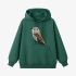 Owl Geometric Graphic Dark Green Hoodie GM8812-261