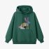 Rabbit Geometric Graphic Dark Green Hoodie GM8812-263