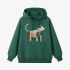 kitten Geometric Graphic Dark Green Hoodie GM8812-265