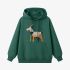 Goat Geometric Graphic Dark Green Hoodie GM8812-266