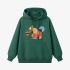 Squirrel Geometric Graphic Dark Green Hoodie GM8812-271