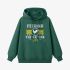 Letter Graphic Dark Green Hoodie GM8812-285