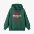 Letter Graphic Dark Green Hoodie GM8812-286