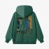 Autumn Dark Green Print Hoodie GM8812-29