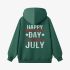 Letter Graphic Dark Green Hoodie GM8812-301