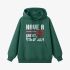 Letter Graphic Dark Green Hoodie GM8812-306