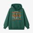 Letter Graphic Dark Green Hoodie GM8812-316