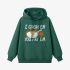 Letter Graphic Dark Green Hoodie GM8812-318