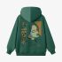 Dark Green Portrait Print Hoodie GM8812-32