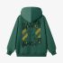 Dark Green Cartoon Print Hoodie GM8812-36