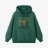 Dark Green Cartoon Print Hoodie GM8812-38