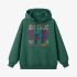 Dark Green Letters Print Hoodie GM8812-47