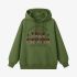 Grass Green Letters Print Hoodie GM8813-100