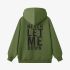 Grass Green Letters Print Hoodie GM8813-158