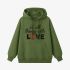 Grass Green Letters Print Hoodie GM8813-173