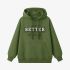 Grass Green Letters Print Hoodie GM8813-175