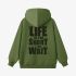 Grass Green Letters Print Hoodie GM8813-177