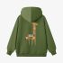 Giraffe Geometric Graphic Grass Green Hoodie GM8813-253