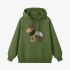 Lion Geometric Graphic Grass Green Hoodie GM8813-254