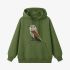 Owl Geometric Graphic Grass Green Hoodie GM8813-261