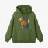 Puppy Geometric Graphic Grass Green Hoodie GM8813-264