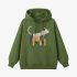 kitten Geometric Graphic Grass Green Hoodie GM8813-265