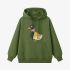 Duck Geometric Graphic Grass Green Hoodie GM8813-270