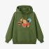 Squirrel Geometric Graphic Grass Green Hoodie GM8813-271