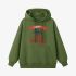 Letter Graphic Grass Green Hoodie GM8813-297