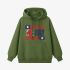 Letter Graphic Grass Green Hoodie GM8813-299