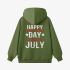 Letter Graphic Grass Green Hoodie GM8813-301