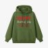 Letter Graphic Grass Green Hoodie GM8813-304