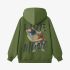 Grass Green Letters Print Hoodie GM8813-30