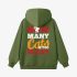 Letter Graphic Grass Green Hoodie GM8813-310