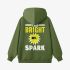 Letter Graphic Grass Green Hoodie GM8813-314